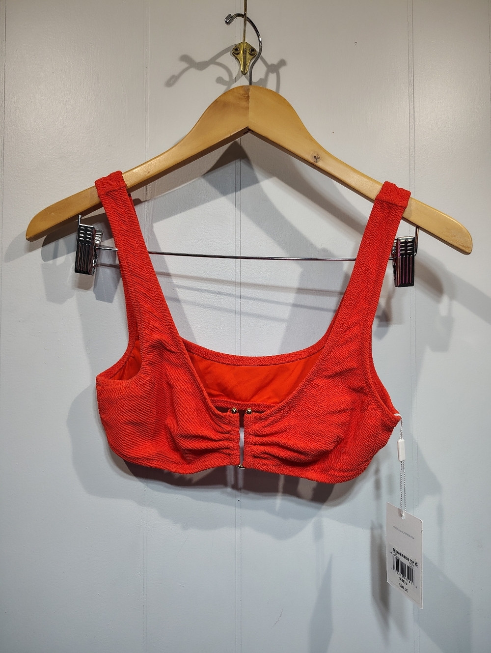 Solid & Striped Annie Bikini Top Red Orange Lava NWT Bralette Swim Top Size Med